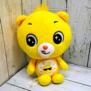 Care Bears Cub 40th Anniversary 9.5"t Yellow Bear Sun Shades Tummy Plush NWOT